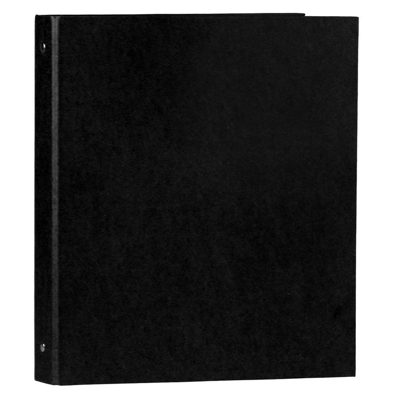 JAM PAPER Kraft 1 inch Binder - Black Recycled Kraft 3 Ring Binder - Sold Individually - Image 1